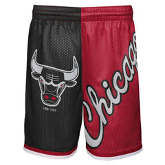 Black/Red Chicago Bulls Youth Hardwood Classics Big Face 5.0 Shorts | NBA