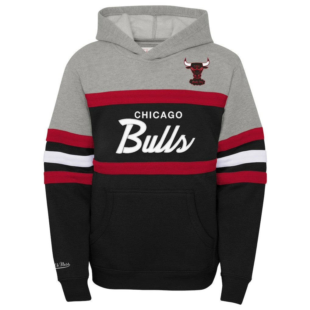 Black/Heather Gray Chicago Bulls Youth Hardwood Classics Head Coach Pullover Hoodie | NBA