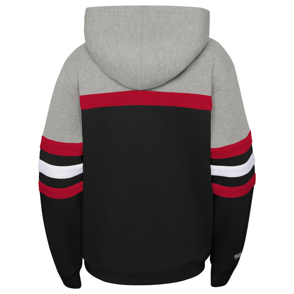 Black/Heather Gray Chicago Bulls Youth Hardwood Classics Head Coach Pullover Hoodie | NBA
