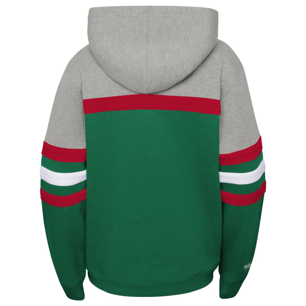 Green/Heather Gray Milwaukee Bucks Youth Hardwood Classics Head Coach Pullover Hoodie | NBA