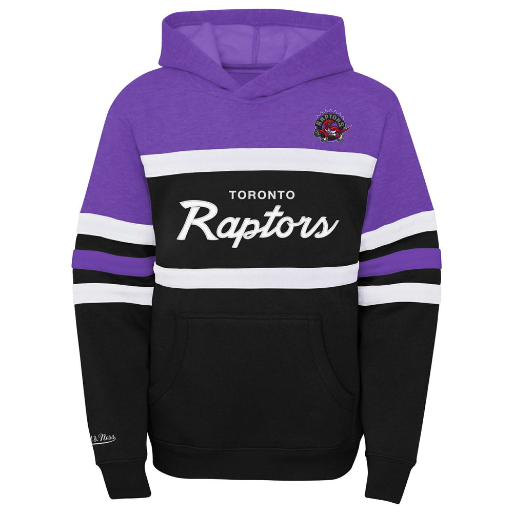 Purple/Heather Gray Toronto Raptors Youth Hardwood Classics Head Coach Pullover Hoodie | NBA