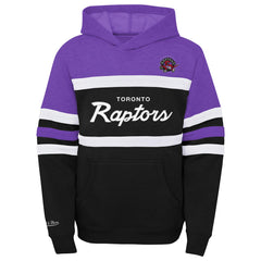Purple/Heather Gray Toronto Raptors Youth Hardwood Classics Head Coach Pullover Hoodie | NBA