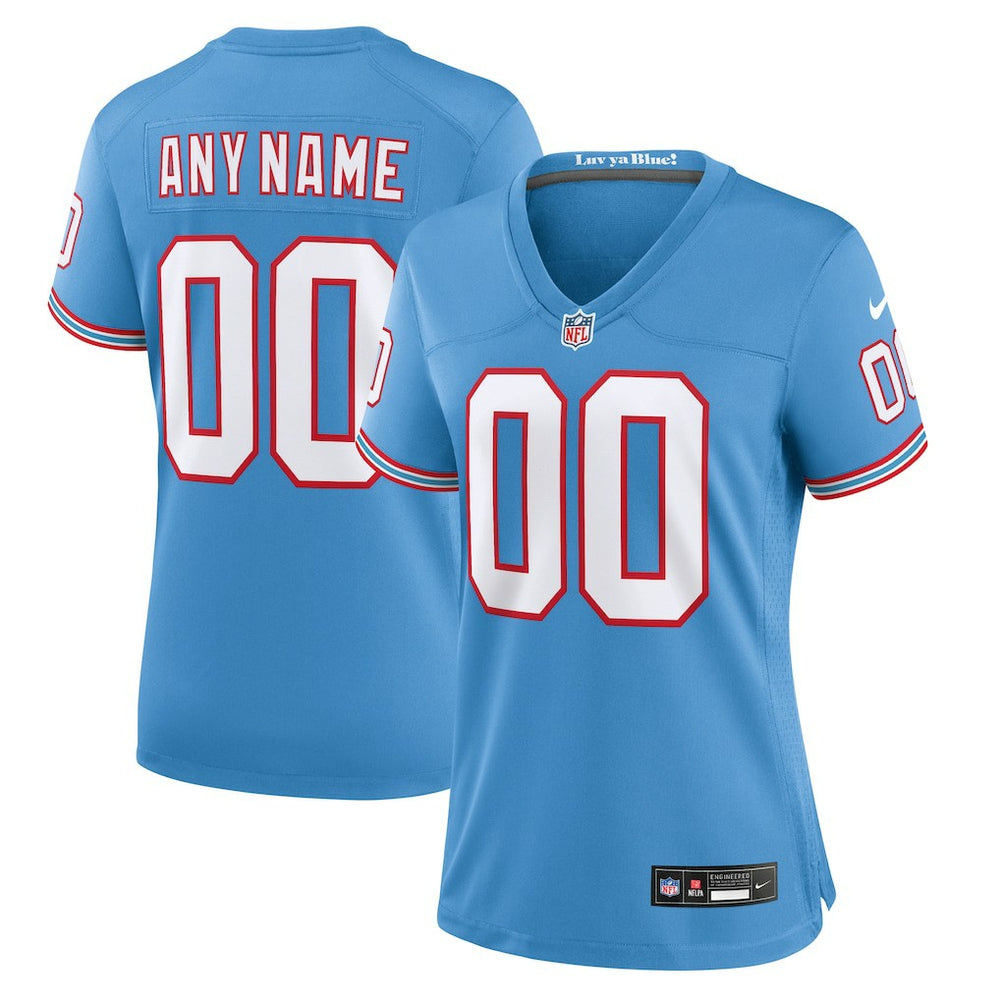 Tennessee Titans Women's Oilers Throwback Custom Game Jersey | NFL New