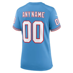 Tennessee Titans Women's Oilers Throwback Custom Game Jersey | NFL New