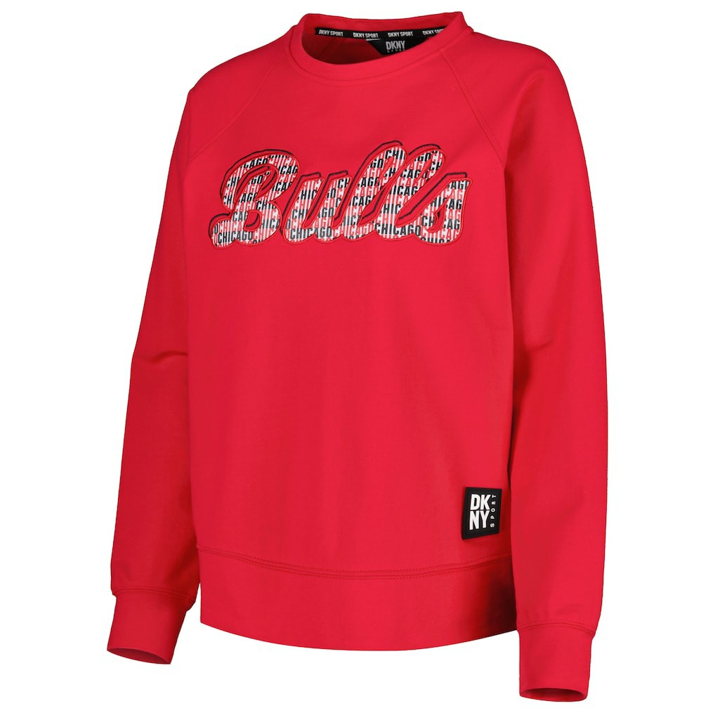 Red Chicago Bulls DKNY Sport Women's Regina Raglan Pullover Sweatshirt sale | NBA
