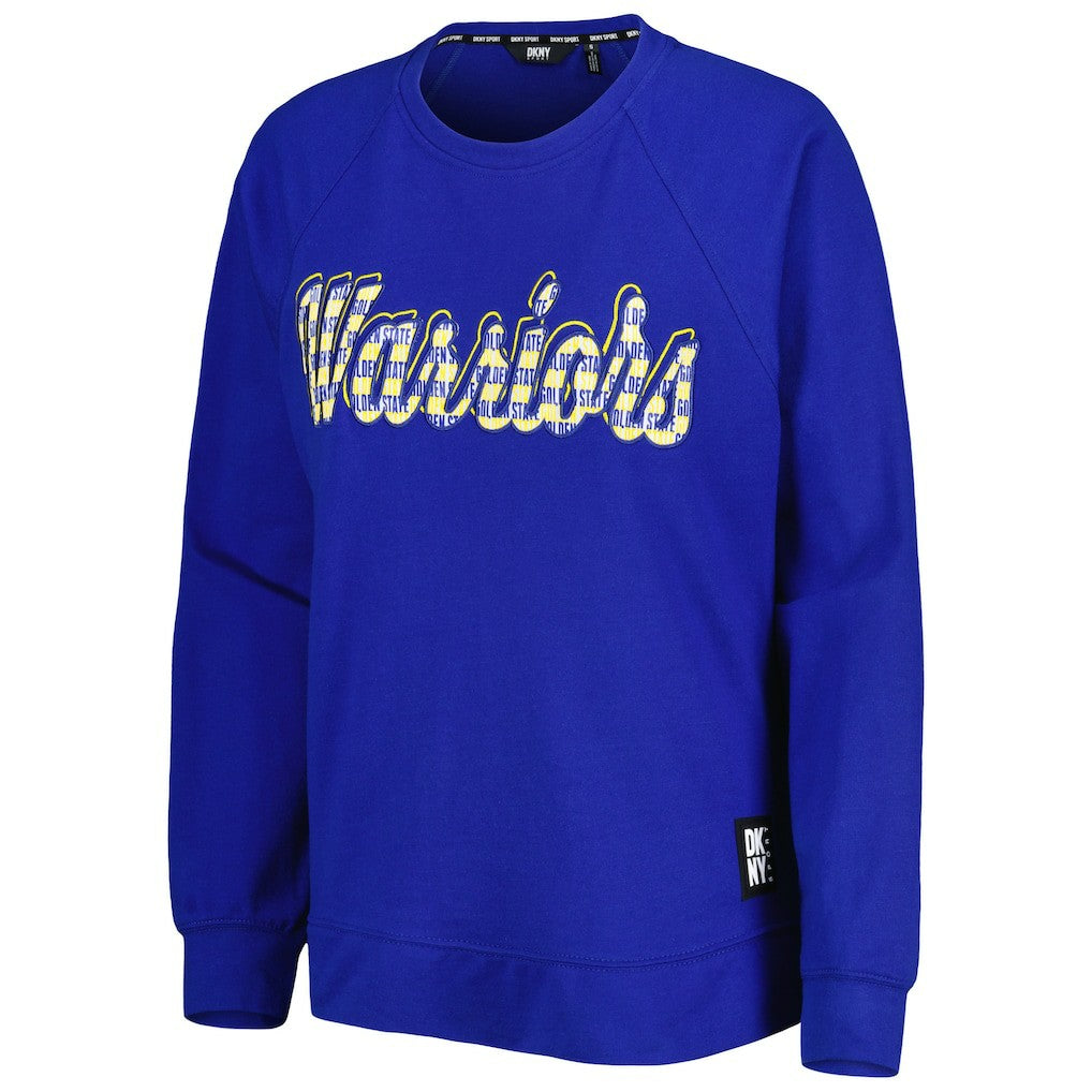 Royal Golden State Warriors DKNY Sport Women's Regina Raglan Pullover Sweatshirt sale | NBA