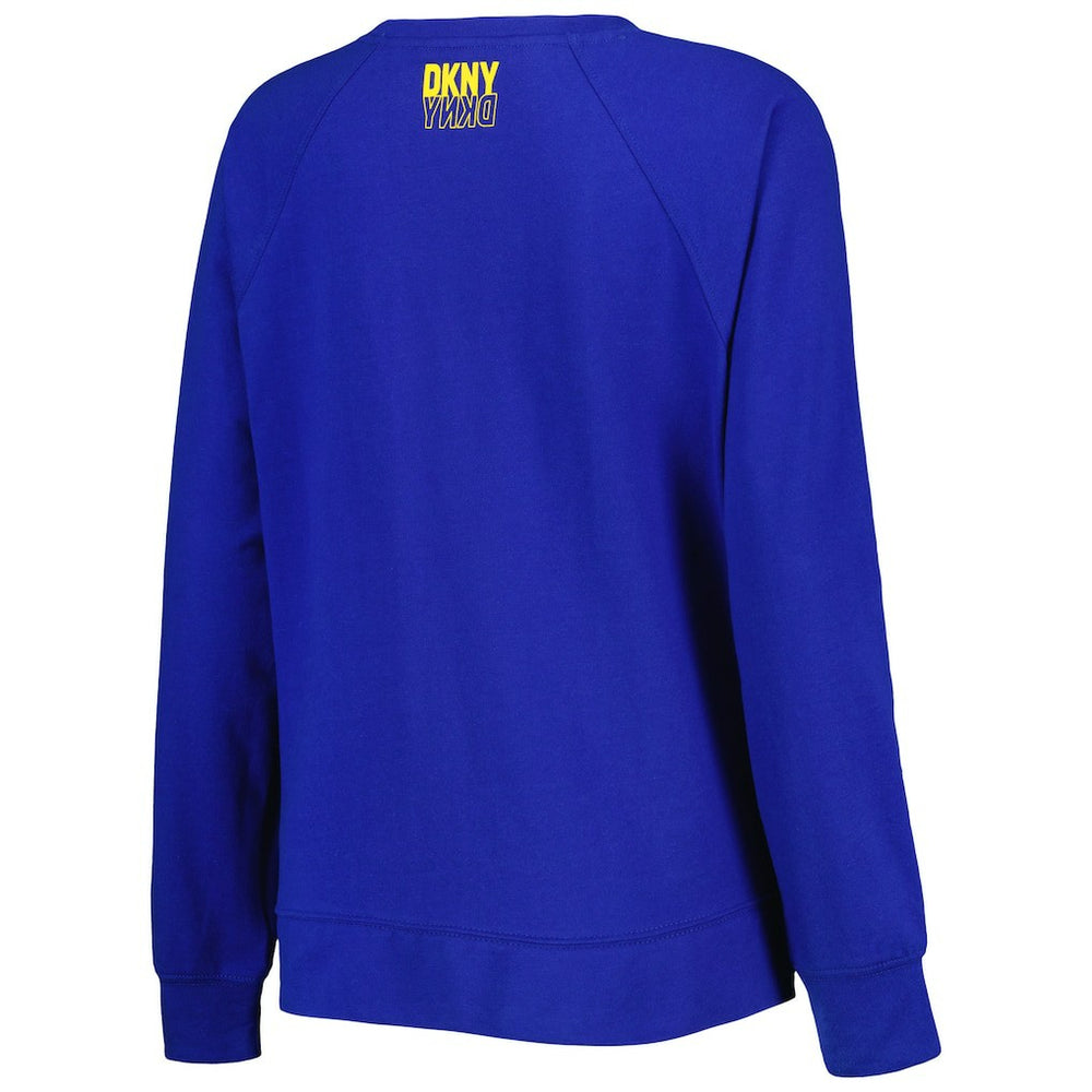 Royal Golden State Warriors DKNY Sport Women's Regina Raglan Pullover Sweatshirt sale | NBA