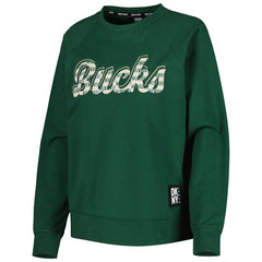 Hunter Green Milwaukee Bucks DKNY Sport Women's Regina Raglan Pullover Sweatshirt | NBA