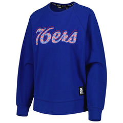 Royal Philadelphia 76ers DKNY Sport Women's Regina Raglan Pullover Sweatshirt | NBA