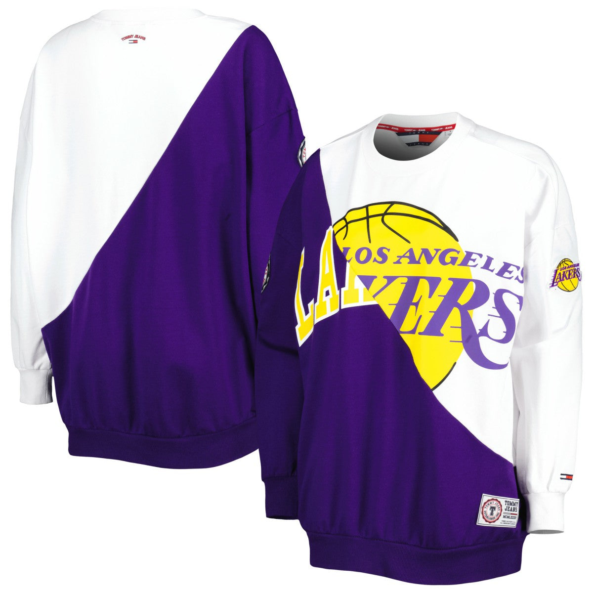 Purple/White Los Angeles Lakers Tommy Jeans Women's Ariel Pullover Sweatshirt | NBA