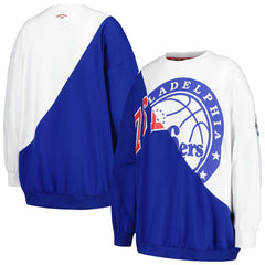 Royal/White Philadelphia 76ers Tommy Jeans Women's Ariel Pullover Sweatshirt | NBA