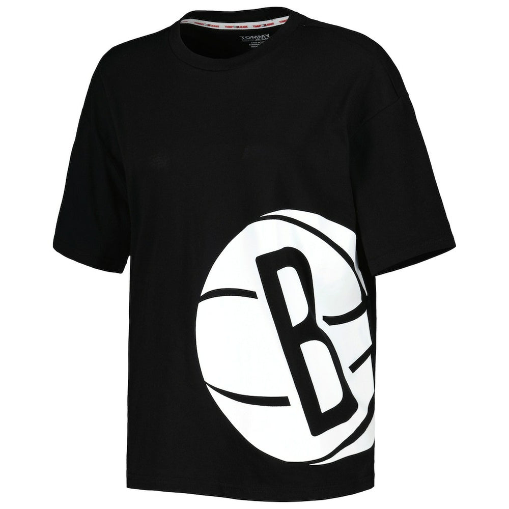 Black Brooklyn Nets Tommy Jeans Women's Bianca T-Shirt | NBA