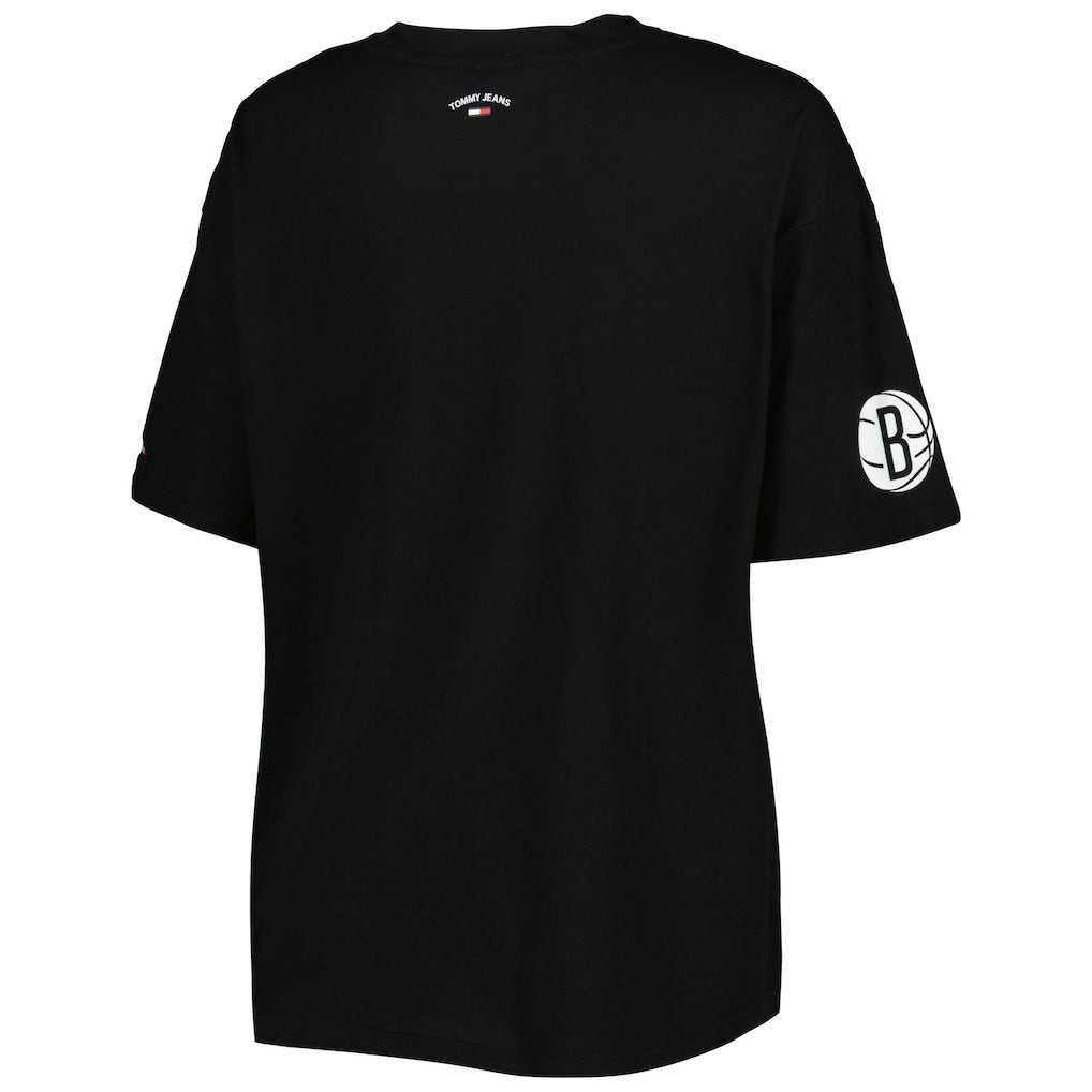 Black Brooklyn Nets Tommy Jeans Women's Bianca T-Shirt | NBA