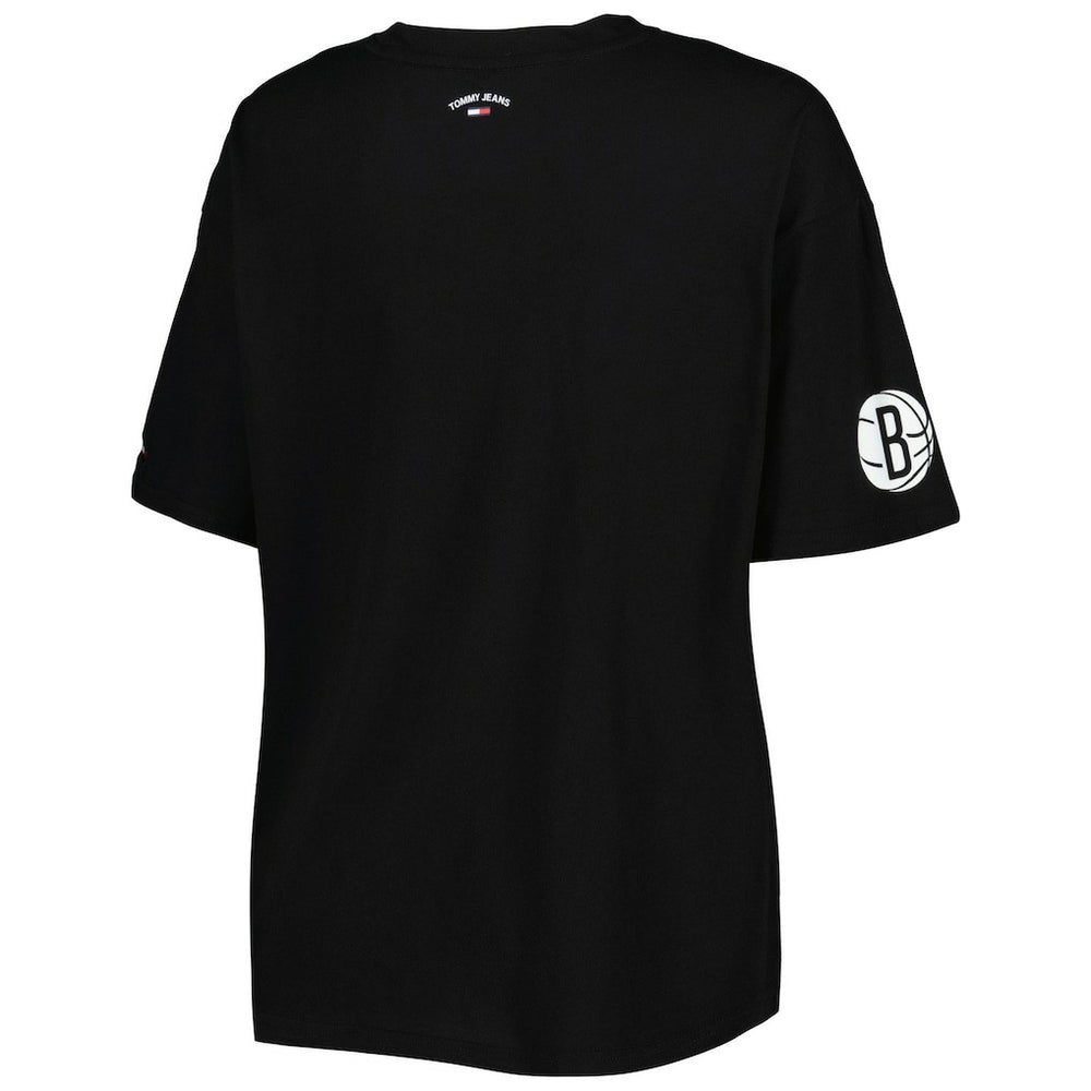 Black Brooklyn Nets Tommy Jeans Women's Bianca T-Shirt | NBA