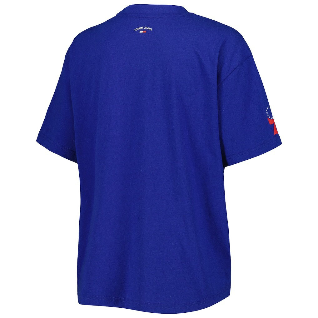 Royal Philadelphia 76ers Tommy Jeans Women's Bianca T-Shirt | NBA