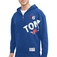 Royal Philadelphia 76ers Tommy Jeans Bernard Half-Zip Hoodie | NBA