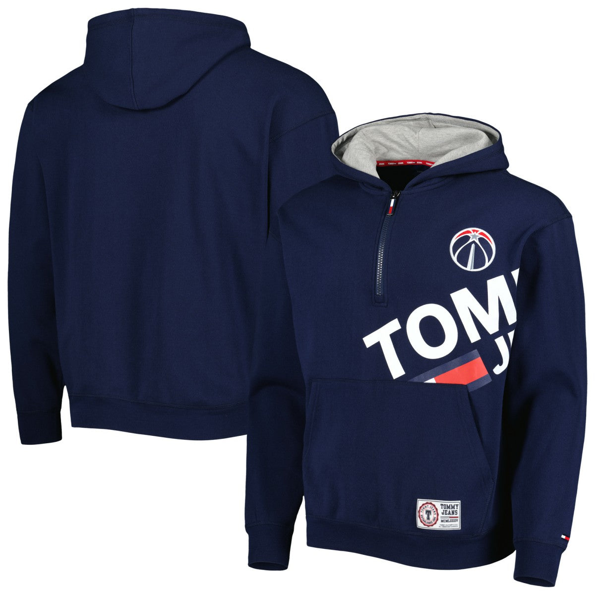 Navy Washington Wizards Tommy Jeans Bernard Half-Zip Hoodie | NBA