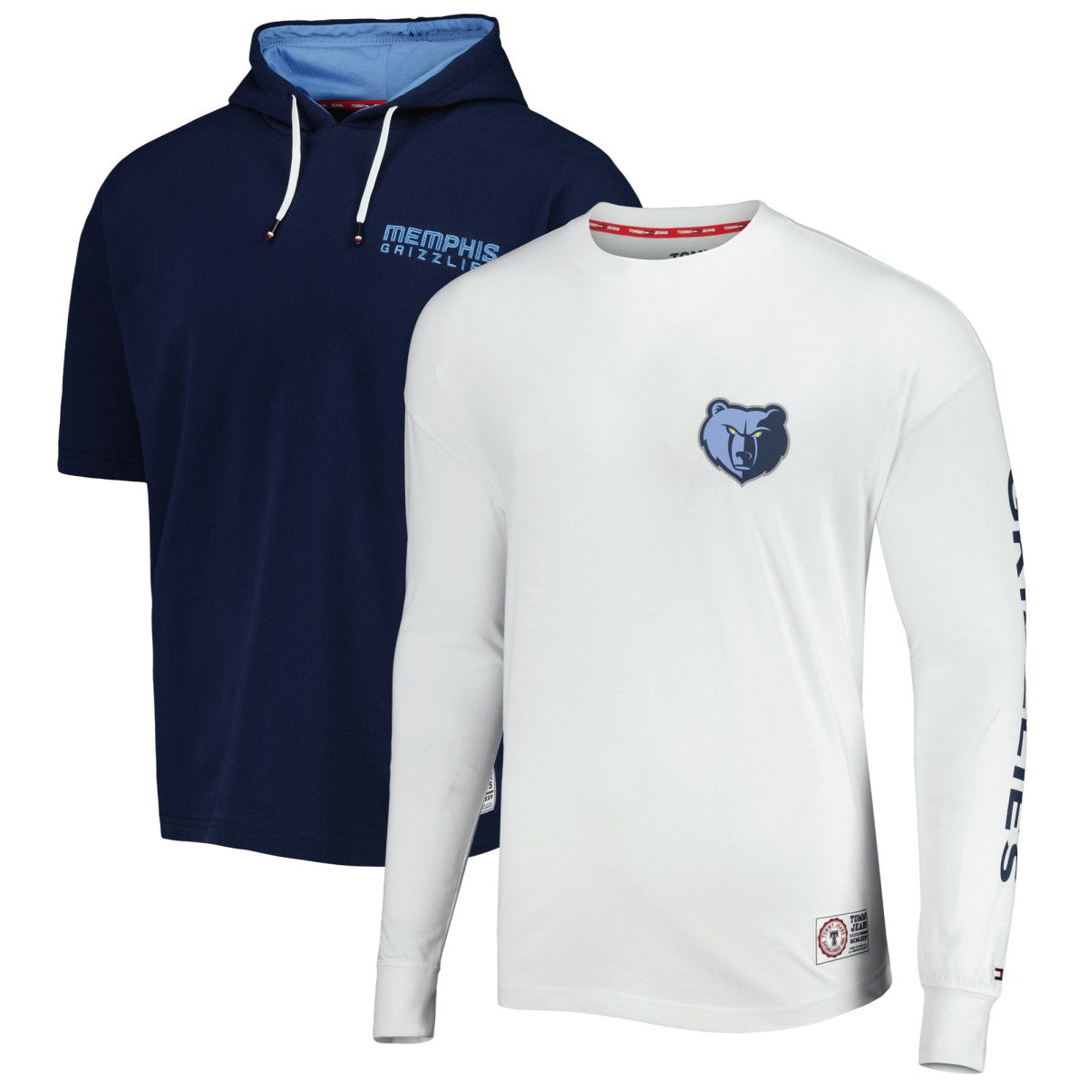 Navy/White Memphis Grizzlies Tommy Jeans Matthew 2-In-1 T-Shirt & Hoodie Combo Set | NBA