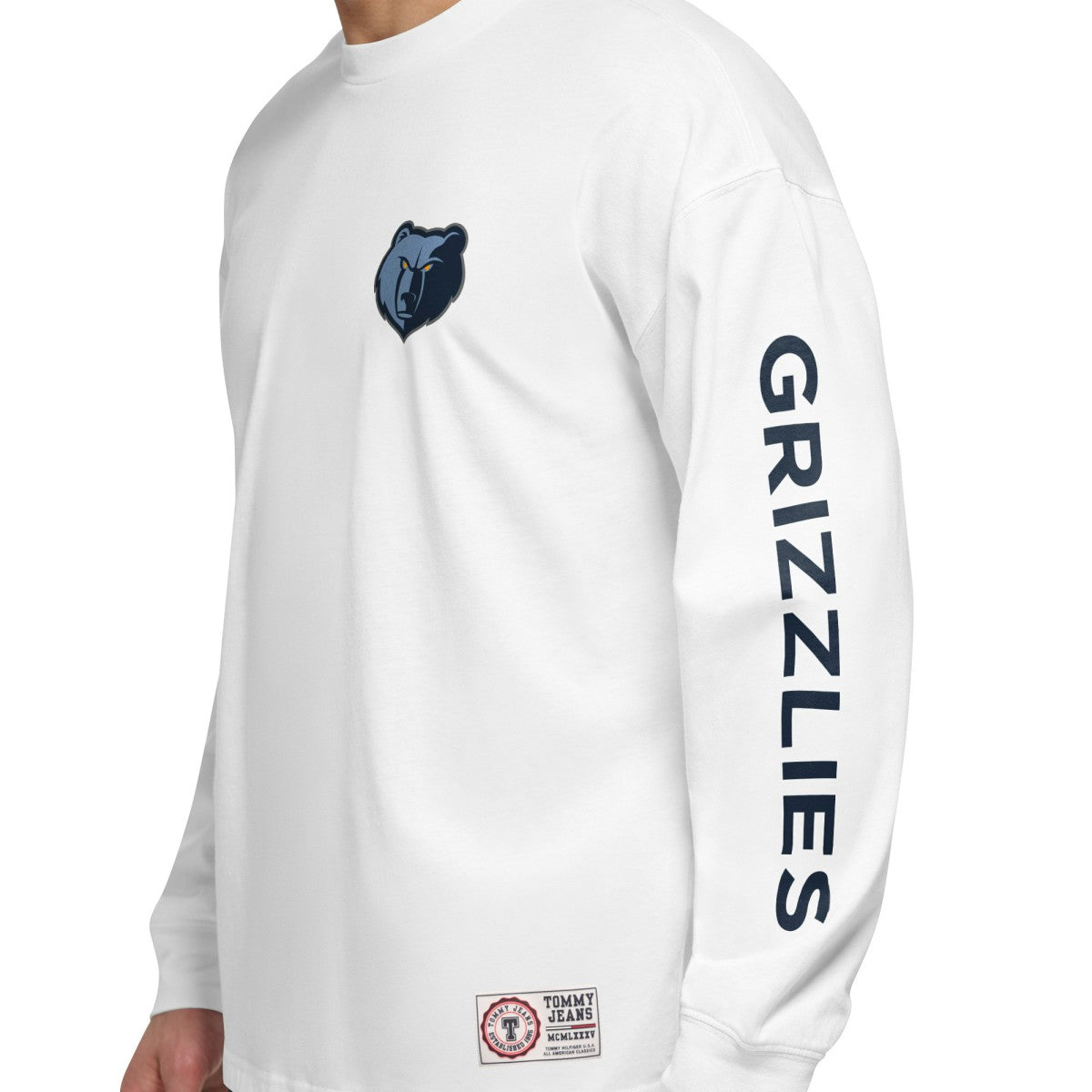 Navy/White Memphis Grizzlies Tommy Jeans Matthew 2-In-1 T-Shirt & Hoodie Combo Set | NBA