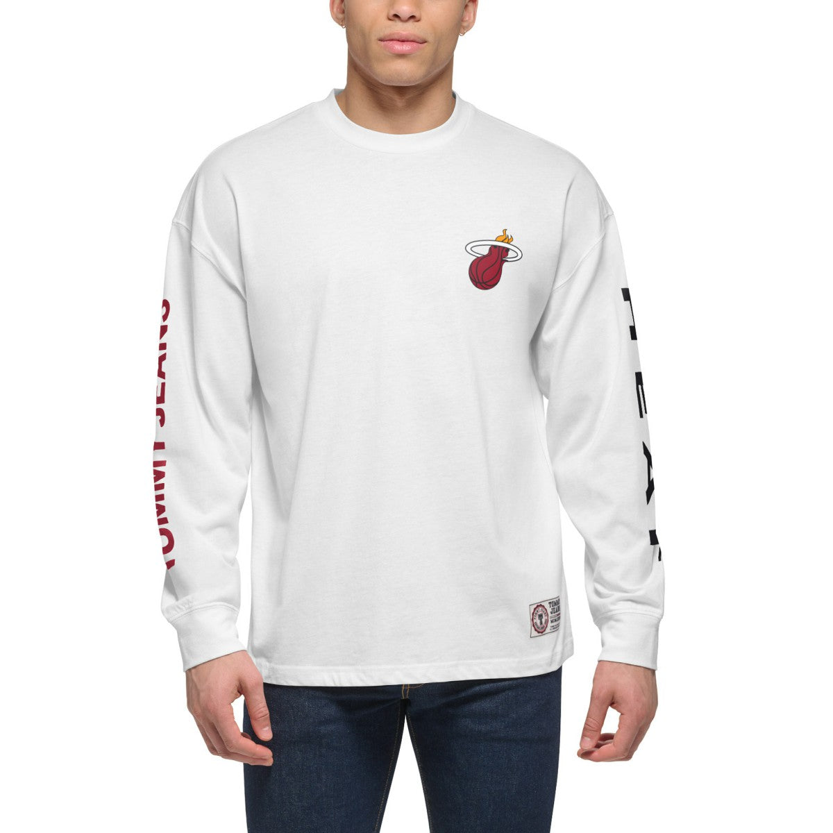Black/White Miami Heat Tommy Jeans Matthew 2-In-1 T-Shirt & Hoodie Combo Set | NBA