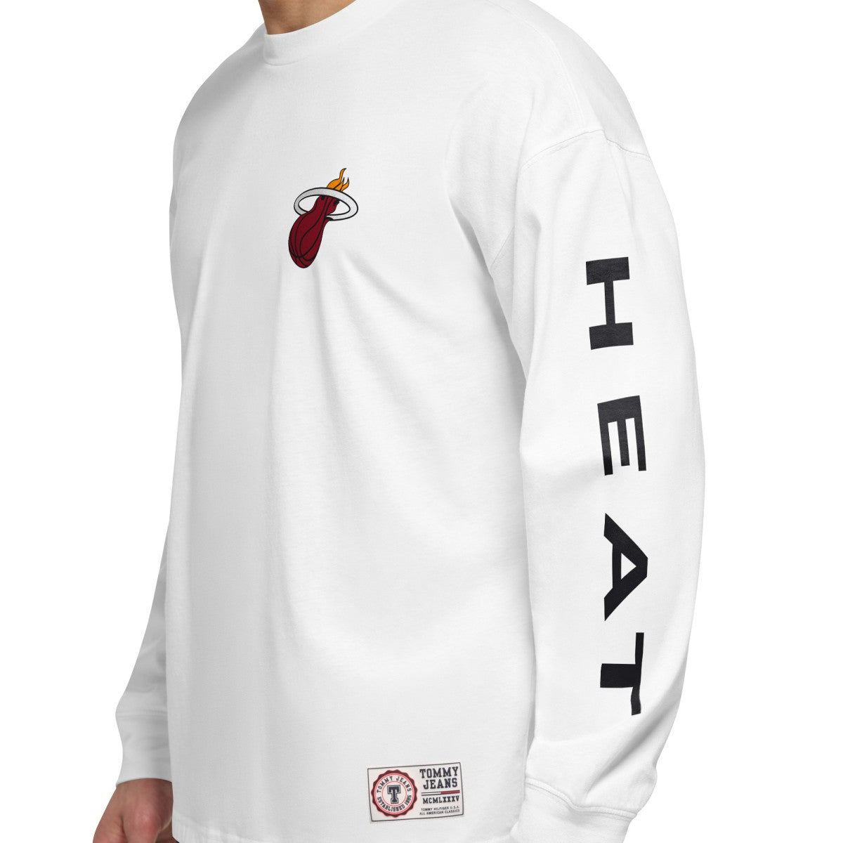 Black/White Miami Heat Tommy Jeans Matthew 2-In-1 T-Shirt & Hoodie Combo Set | NBA