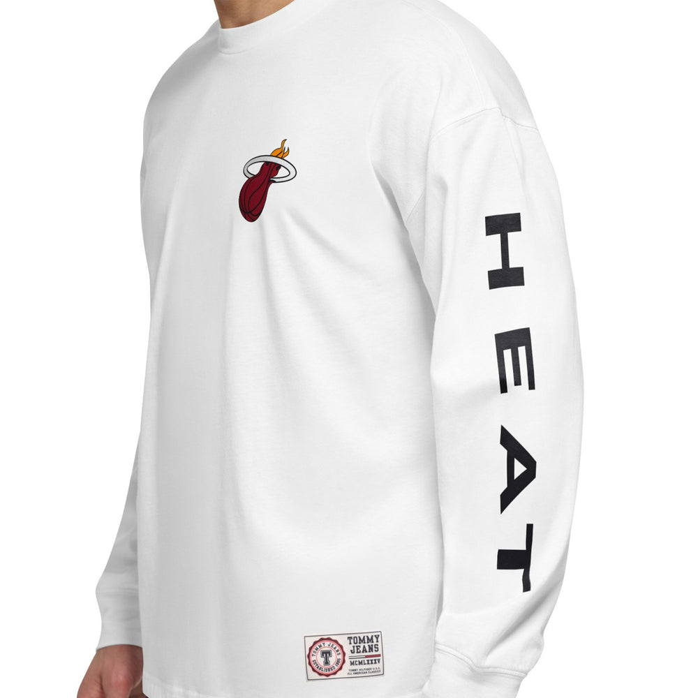 Black/White Miami Heat Tommy Jeans Matthew 2-In-1 T-Shirt & Hoodie Combo Set | NBA