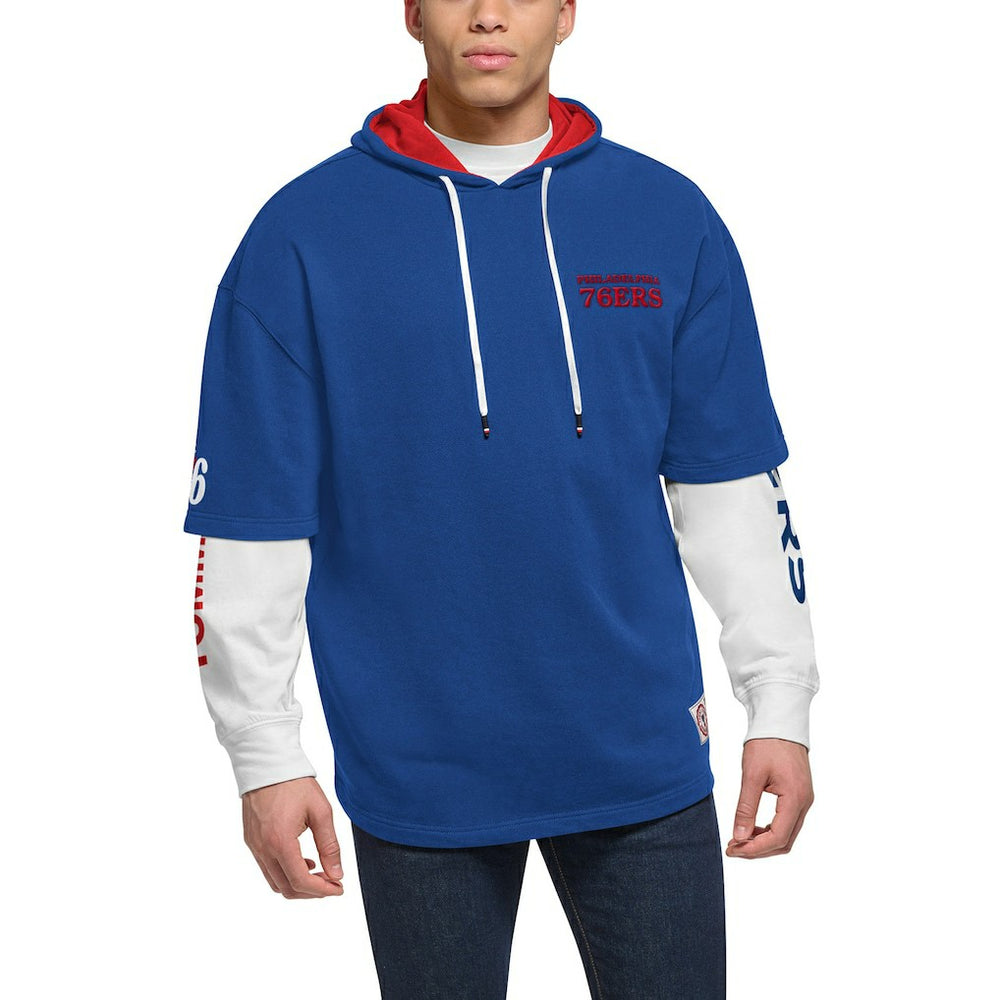 Royal/White Philadelphia 76ers Tommy Jeans Matthew 2-In-1 T-Shirt & Hoodie Combo Set | NBA