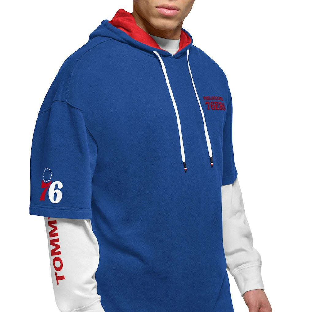 Royal/White Philadelphia 76ers Tommy Jeans Matthew 2-In-1 T-Shirt & Hoodie Combo Set | NBA