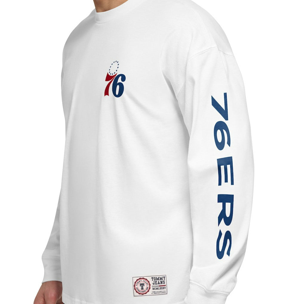 Royal/White Philadelphia 76ers Tommy Jeans Matthew 2-In-1 T-Shirt & Hoodie Combo Set | NBA
