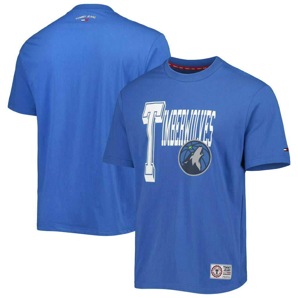 Blue Minnesota Timberwolves Tommy Jeans Mel Varsity T-Shirt | NBA