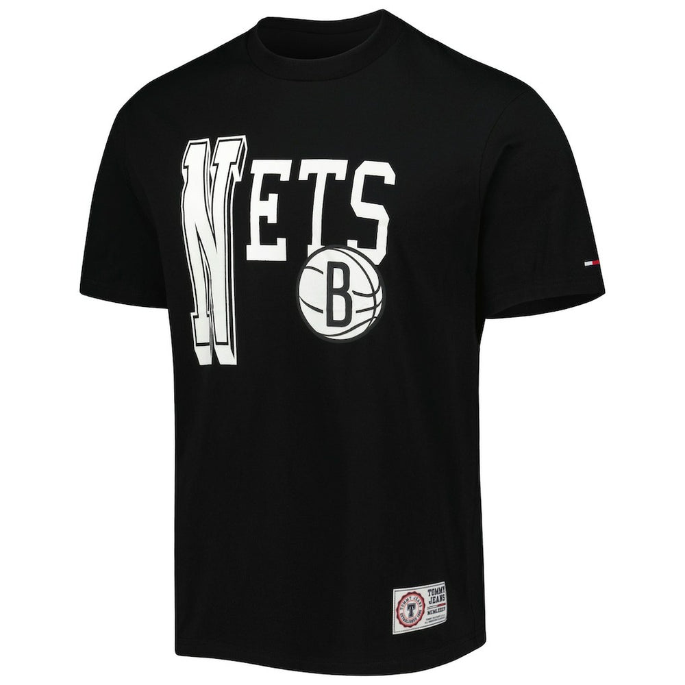Black Brooklyn Nets Tommy Jeans Mel Varsity T-Shirt | NBA