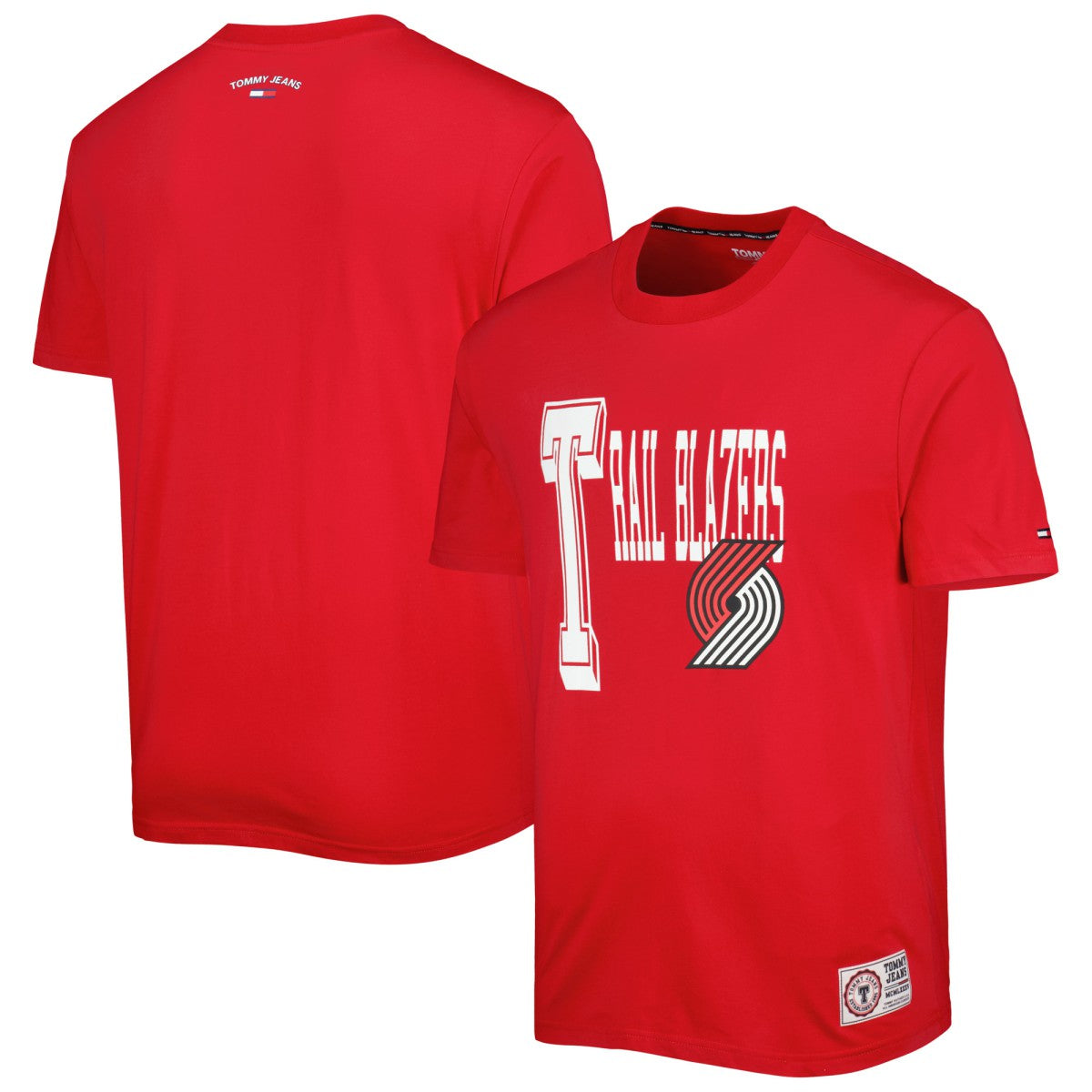 Red Portland Trail Blazers Tommy Jeans Mel Varsity T-Shirt | NBA