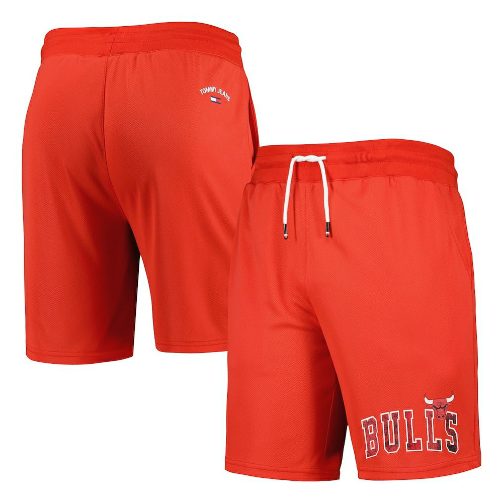 Red Chicago Bulls Tommy Jeans Mike Mesh Basketball Shorts | NBA