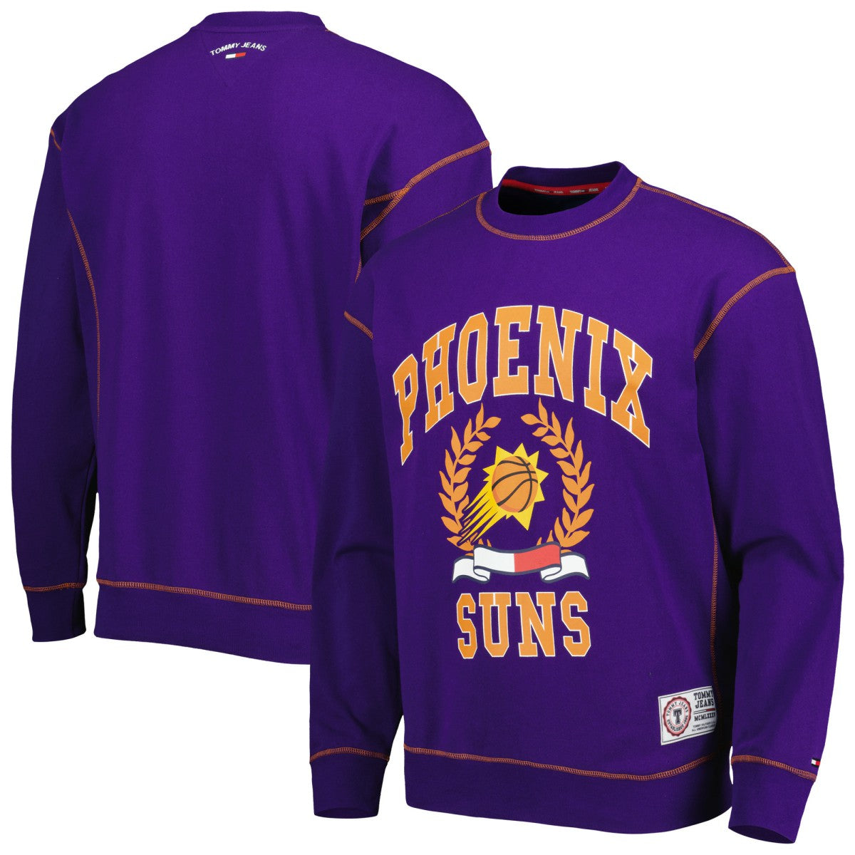 Purple Phoenix Suns Tommy Jeans Peter French Terry Pullover Crew Sweatshirt | NBA