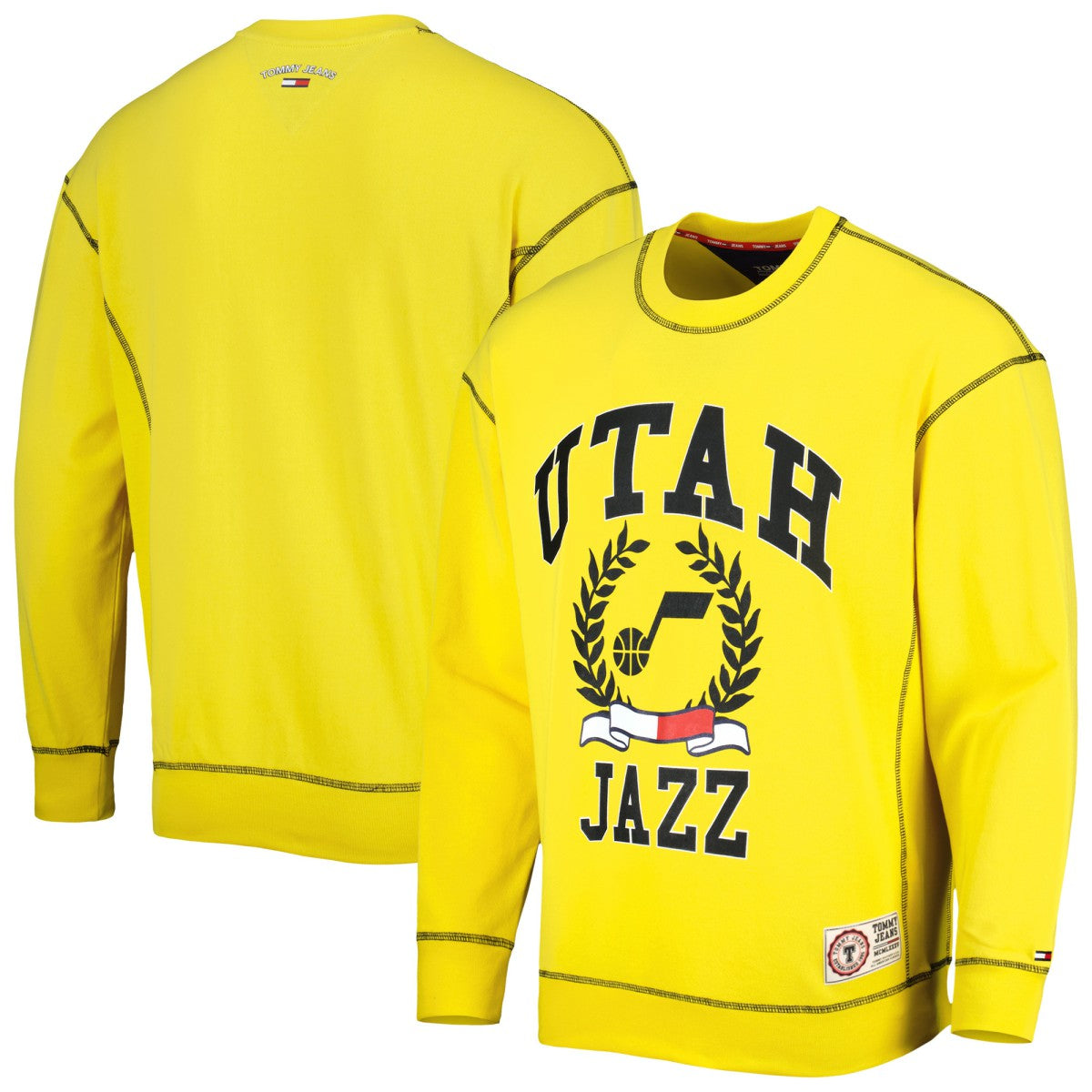 Gold Utah Jazz Tommy Jeans Peter French Terry Pullover Sweatshirt | NBA