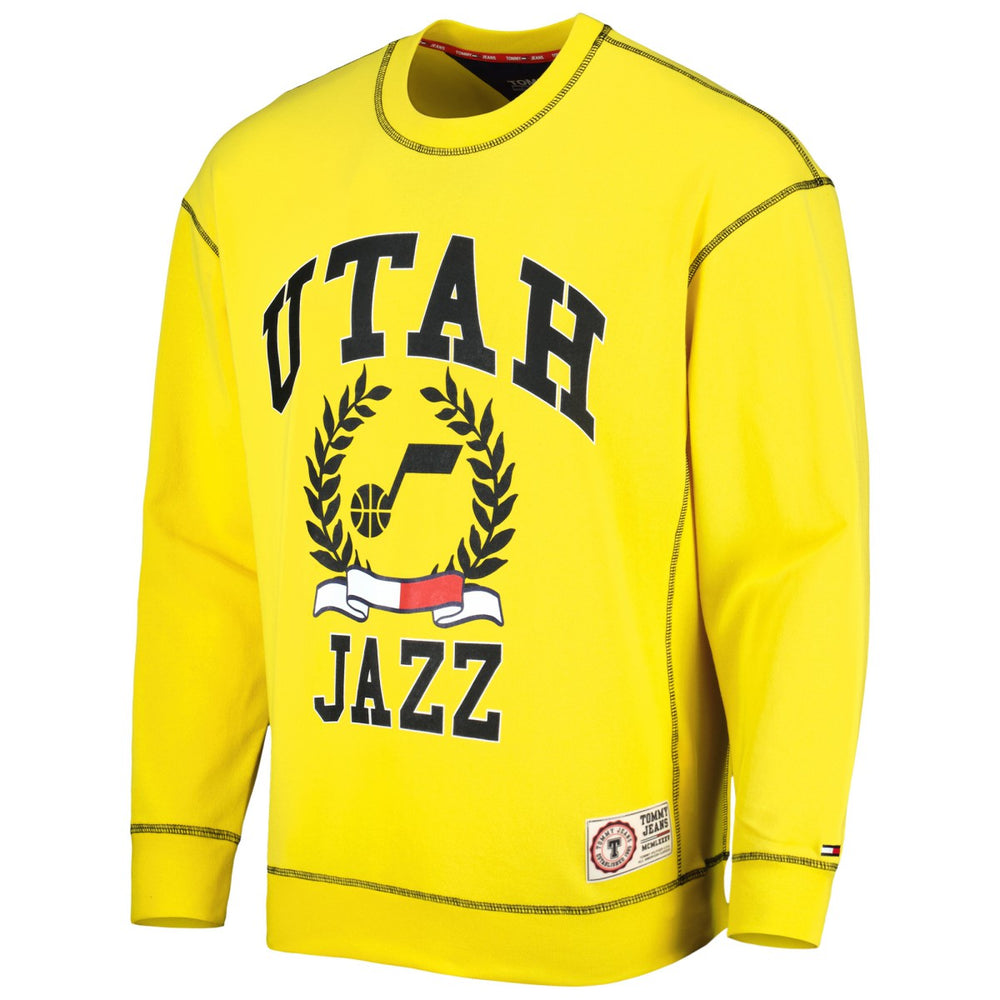 Gold Utah Jazz Tommy Jeans Peter French Terry Pullover Sweatshirt | NBA