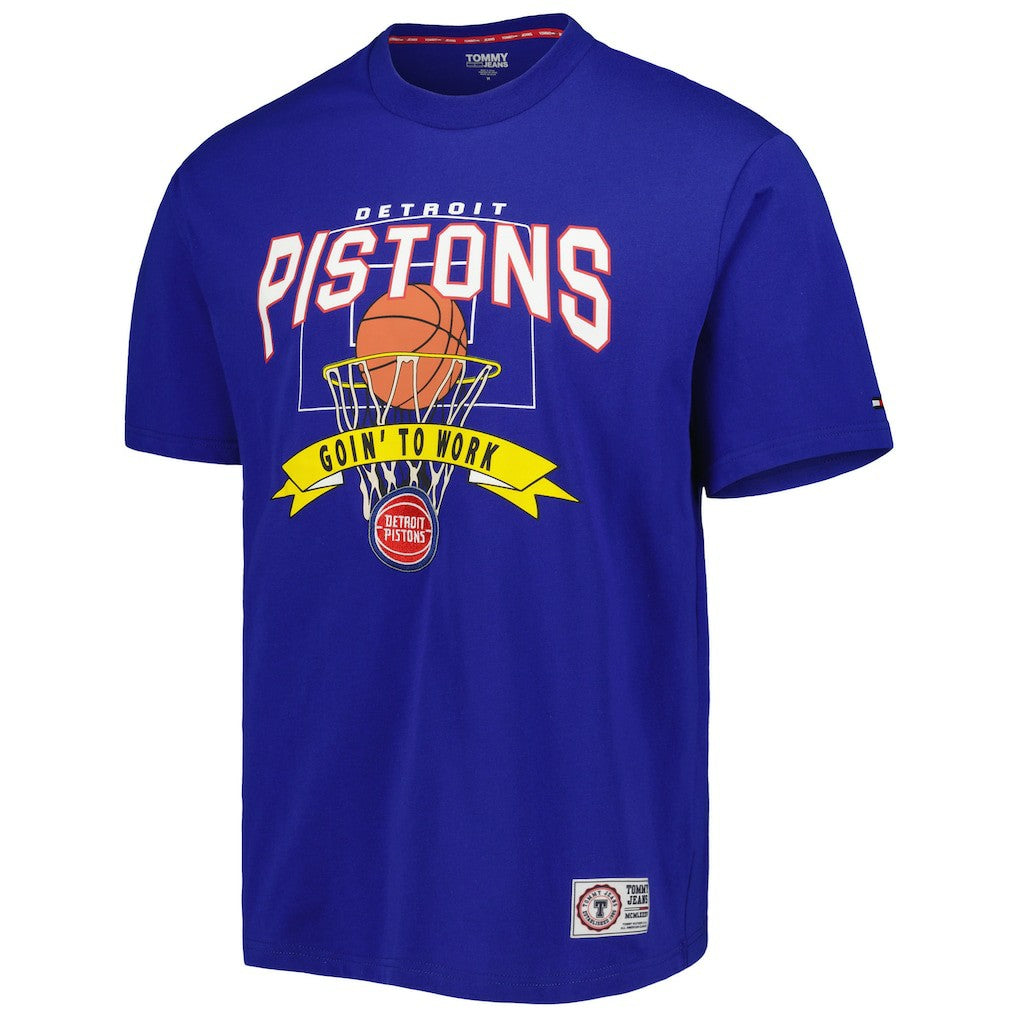 Blue Detroit Pistons Tommy Jeans Tim Backboard T-Shirt | NBA