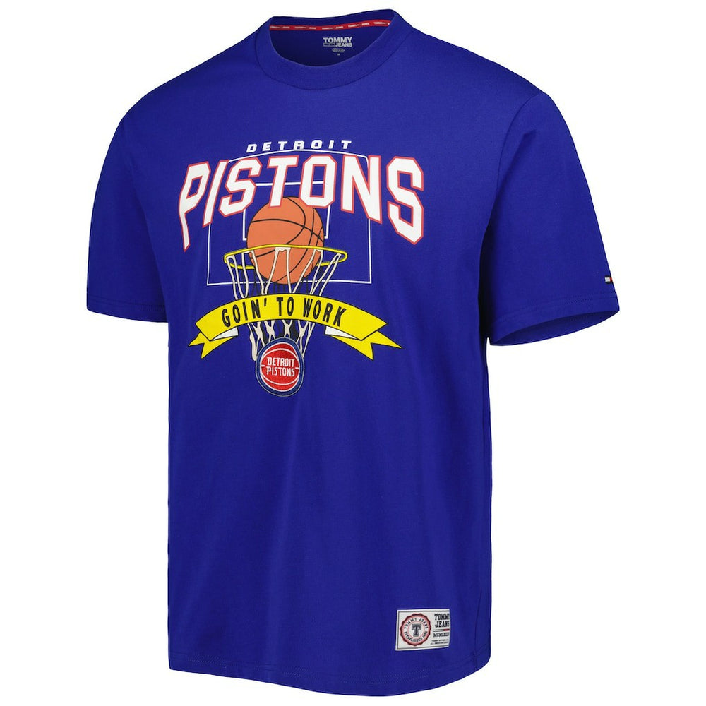 Blue Detroit Pistons Tommy Jeans Tim Backboard T-Shirt | NBA