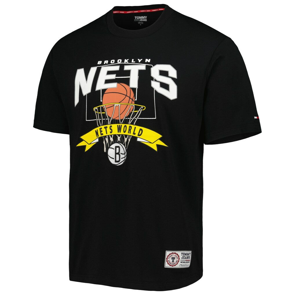 Black Brooklyn Nets Tommy Jeans Tim Backboard T-Shirt | NBA