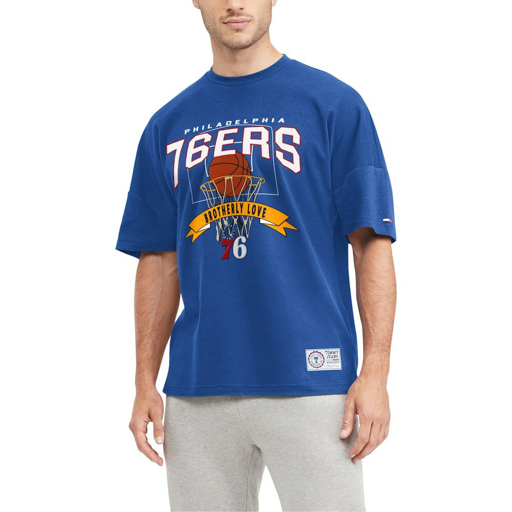 Royal Philadelphia 76ers Tommy Jeans Tim Backboard T-Shirt | NBA