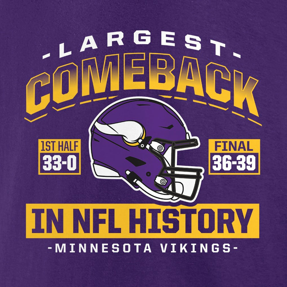 Minnesota Vikings Largest Comeback T-Shirt | NFL Discount