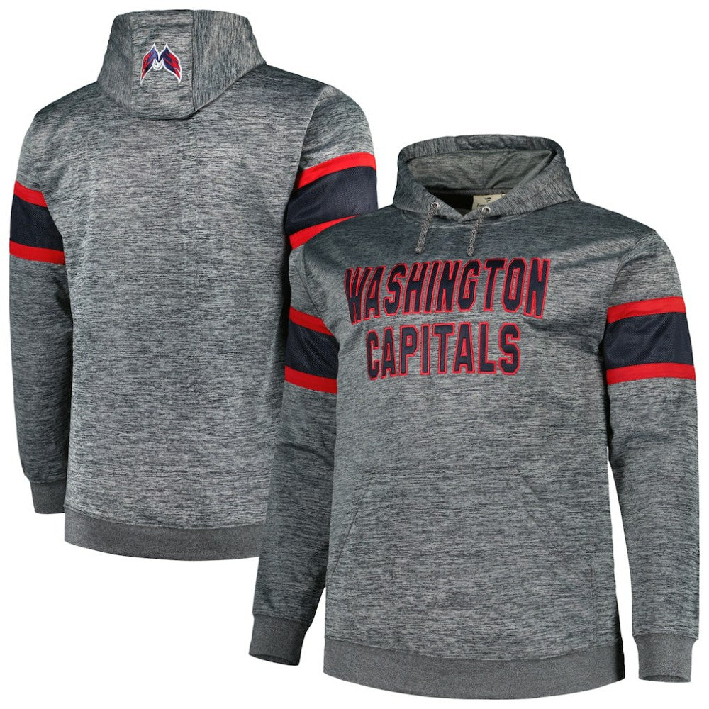 Washington Capitals Big & Tall Stripe Pullover Hoodie -  NHL Hoodies