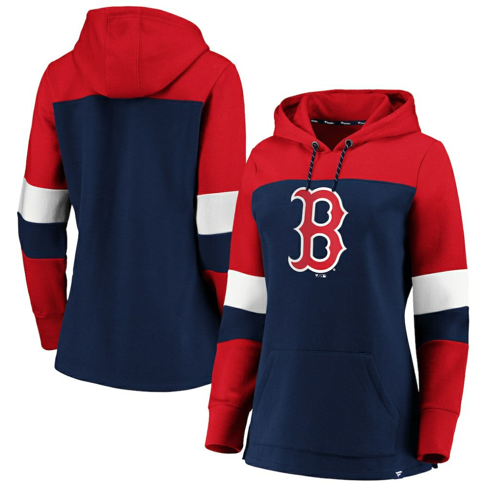 Boston Red Sox Women's Plus Size Colorblock Pullover Hoodie - MLB Hoodies