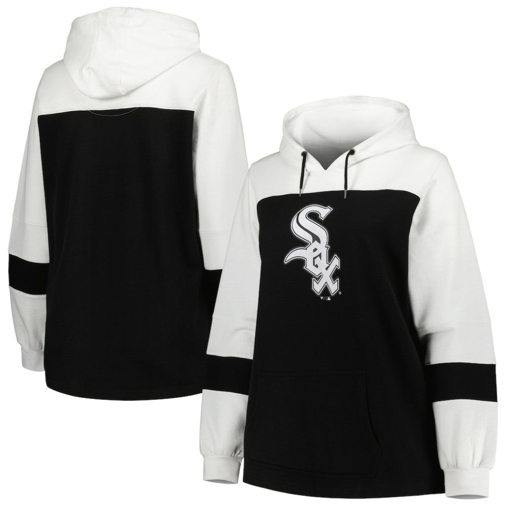 Chicago White Sox Women's Plus Size Colorblock Pullover Hoodie - MLB Hoodies
