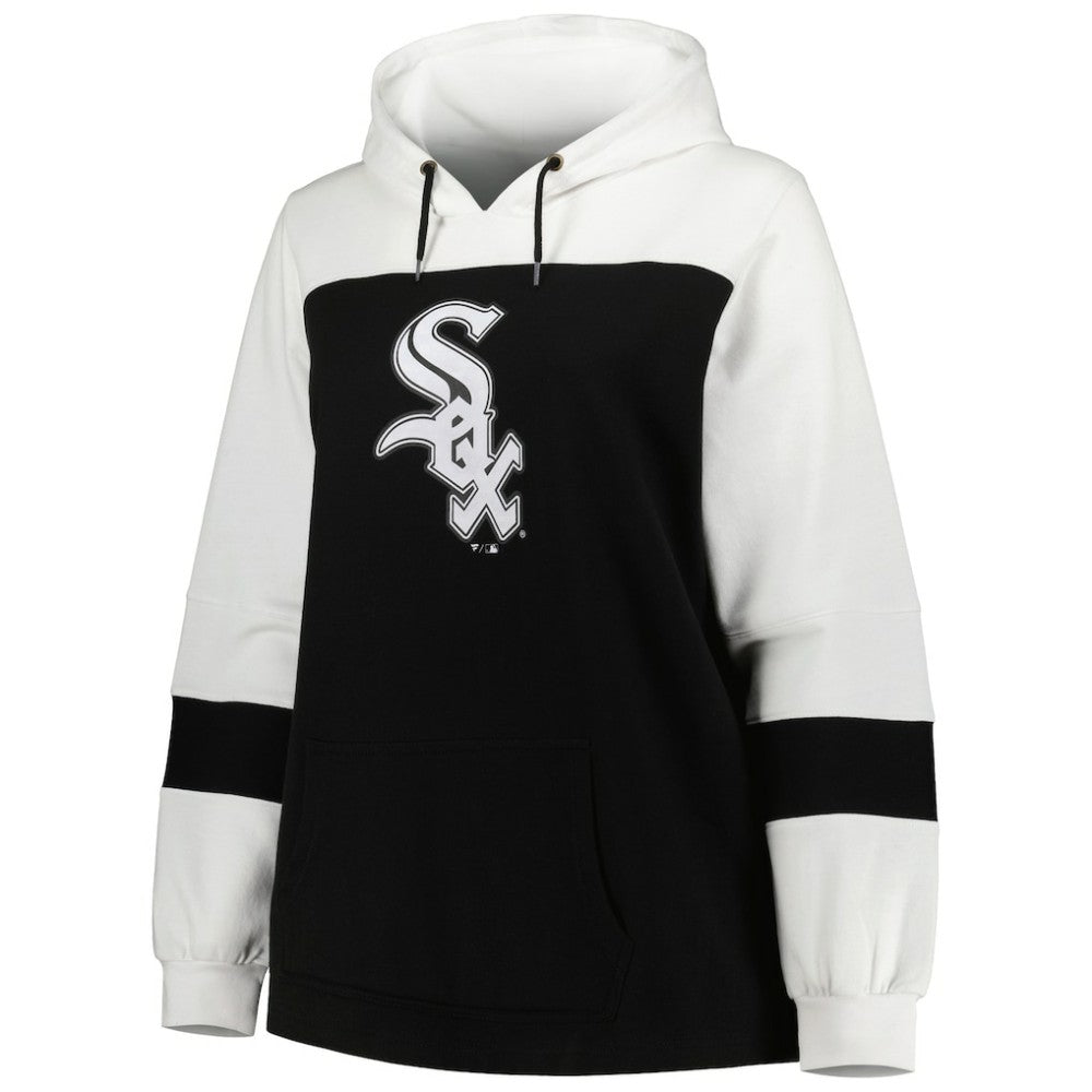Chicago White Sox Women's Plus Size Colorblock Pullover Hoodie - MLB Hoodies