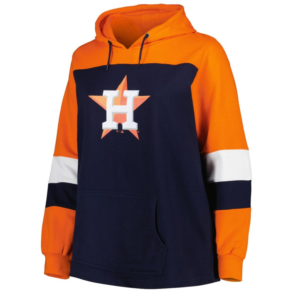 Houston Astros Women's Plus Size Colorblock Pullover Hoodie - MLB Hoodies