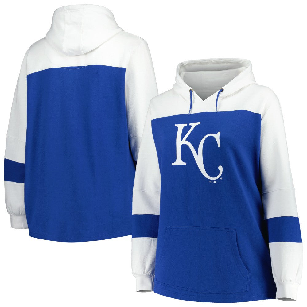 Kansas City Royals Women's Plus Size Colorblock Pullover Hoodie - MLB Hoodies