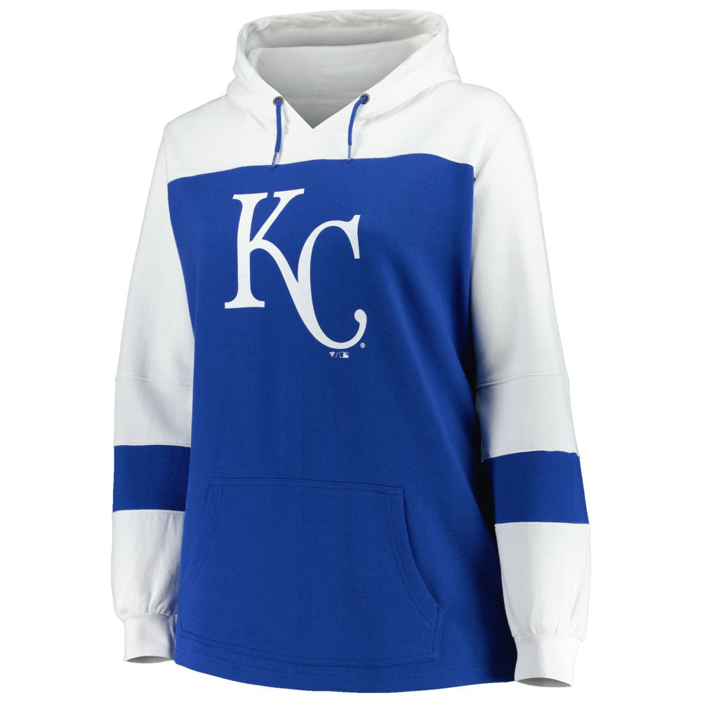 Kansas City Royals Women's Plus Size Colorblock Pullover Hoodie - MLB Hoodies