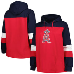 Los Angeles Angels Women's Plus Size Colorblock Pullover Hoodie - MLB Hoodies