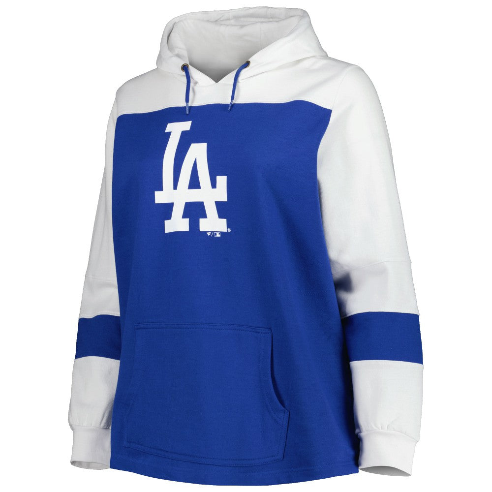 Los Angeles Dodgers Women's Plus Size Colorblock Pullover Hoodie - MLB Hoodies